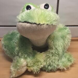 Ganz Webkinz Green Yellow Tye Dye Frog Soft Plush Stuffed Animal Toy No Code 10"